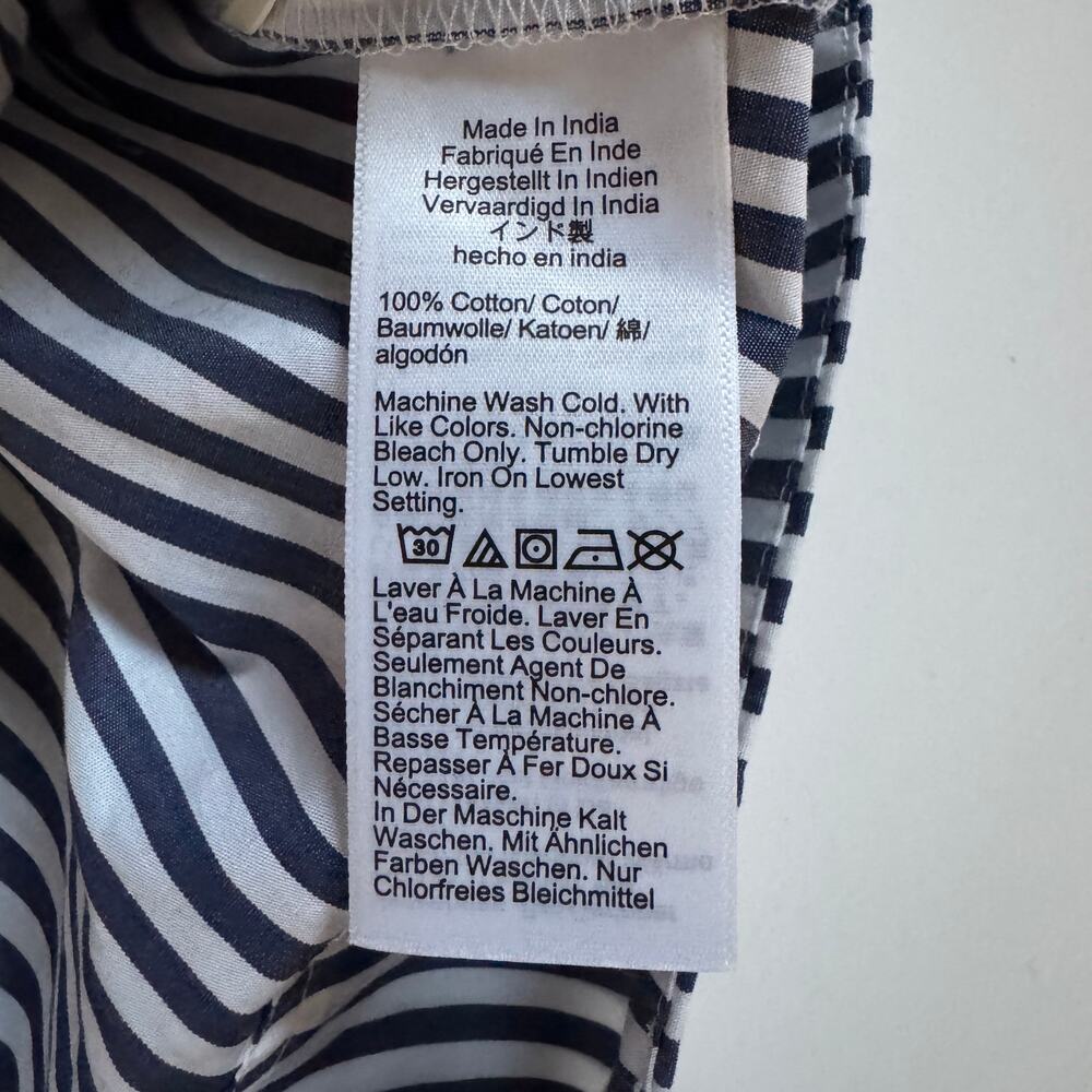 J.Crew Cropped Dark Evening Striped Garçon Shirt Size 10 NEW Womens Preppy NWT - Picture 12 of 14
